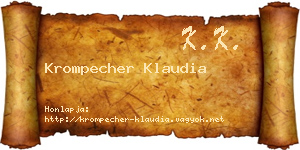 Krompecher Klaudia névjegykártya